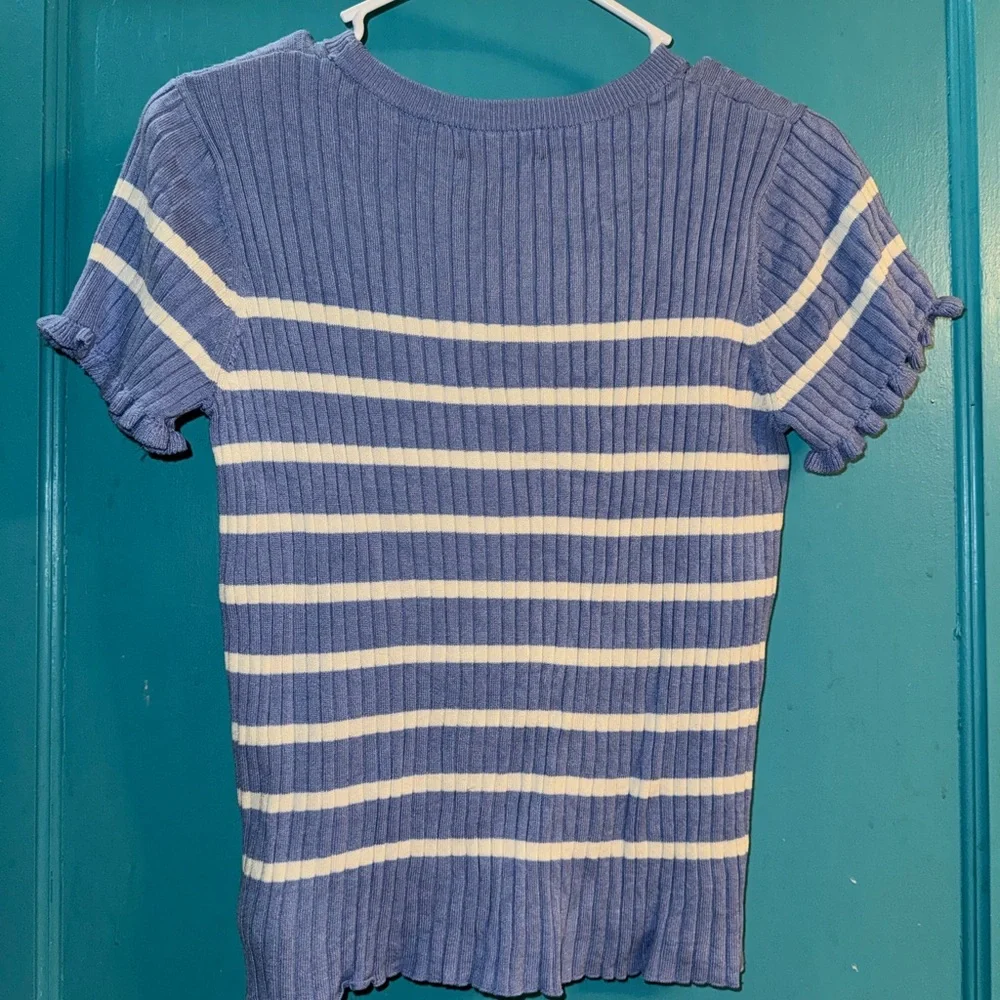 H&M Blue and White Striped Kids Shirt - Picture 4 of 4